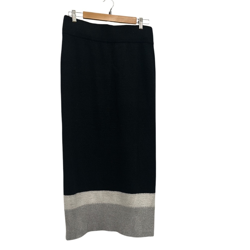 Pencil Skirt Black Gray & White Sweater Knit Skirt